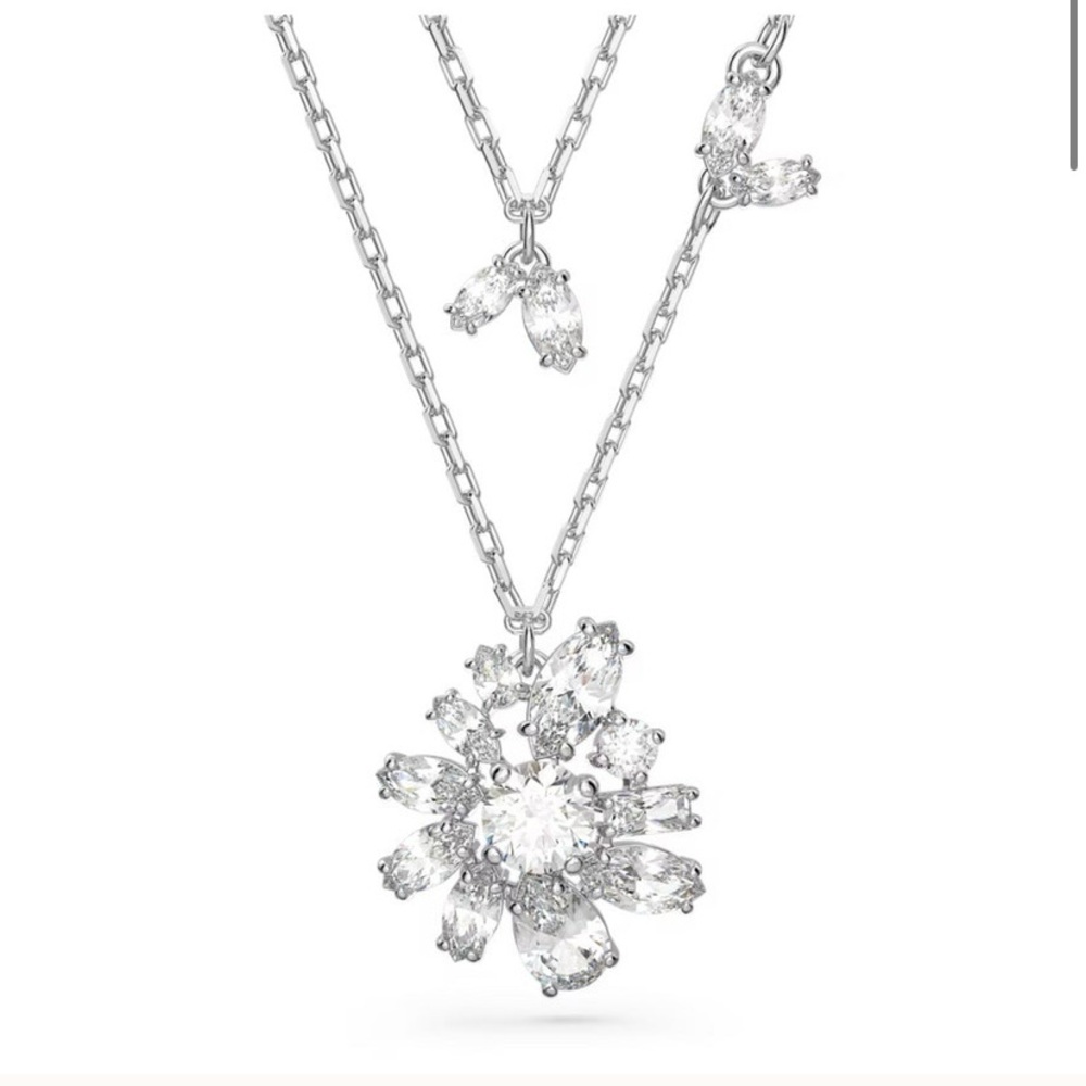 Swarovski Silver Necklace with Clear Crystals